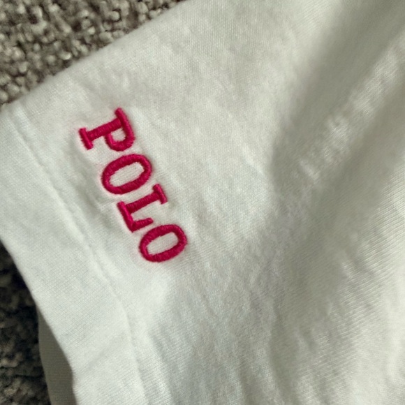 Polo by Ralph Lauren Big Pony Tee White and Pink - Picture 4 of 4